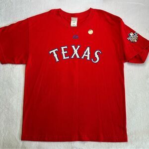 Texas Rangers World Series 2010 Josh Hamilton #32 Youth Kid’s XL T-Shirt - Red